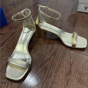 Stuart Weitzman Shimmering Gold Heels